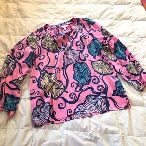 Lilly Pulitzer Pink Elsa Too tropical leaf print